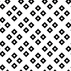 Abstract geometric pattern with squares, stripes, lines. Seamless vector background. White and black ornament. Modern graphic design.