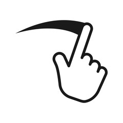 Hand swipe or slide  icon.  Screen swipe. Swipe scroll for mobile app design. color editable