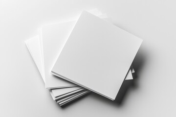 Blank A4 Stacked Paper Mockup isolated created with Generative AI