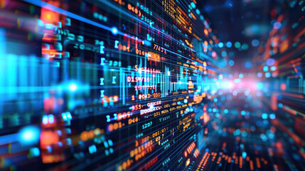 Obraz premium A digital platform showcasing advanced data science solutions, helping businesses optimize operations, predict trends, and improve decision-making.