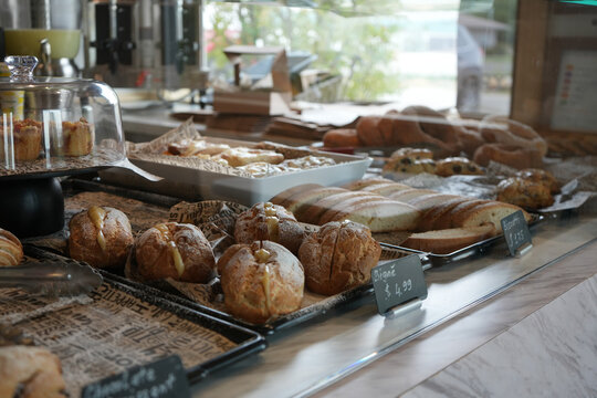 Dessert Pastries in a Bakery