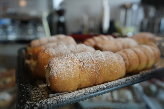 Dessert Pastries in a Bakery