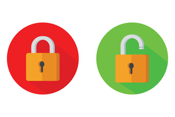 Lock and unlock padlock icon. Security sign symbol