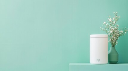 Fototapeta premium Innovative pill dispenser with smart notifications and a sleek design, healthcare technology, medical convenience