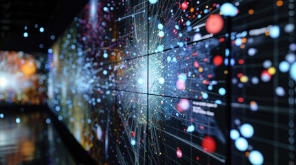 Obraz premium A digital platform showcasing innovative data science projects, from predictive modeling to real-time data visualization.