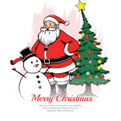 Merry Christmas social media post banner template