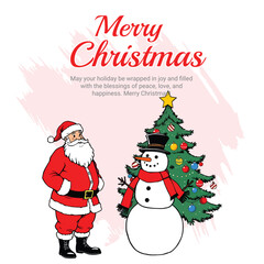 Merry Christmas social media post banner template