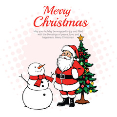 Merry Christmas social media post banner template