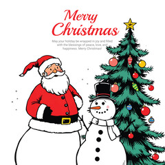 Merry Christmas social media post banner template