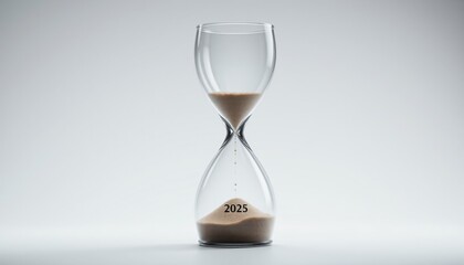 Sablier hyperréaliste atteignant minuit pour 2025