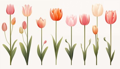 set of tulips