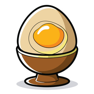 recommend clip art: Boiled egg vector illustration isolated on a white background