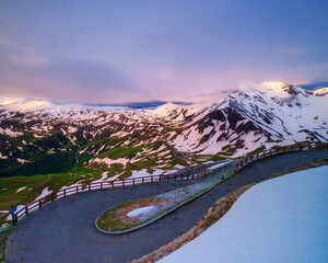 Grossglockner High Alpine Road at sunset