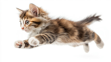 Obraz premium Playful Kitten, Photograph a playful kitten pouncing in mid-air