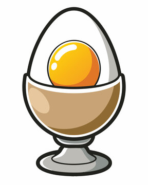 recommend clip art: Boiled egg vector illustration isolated on a white background