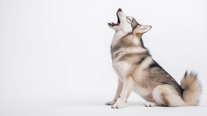 Siberian Husky howling, A Siberian Husky howling with its head raised