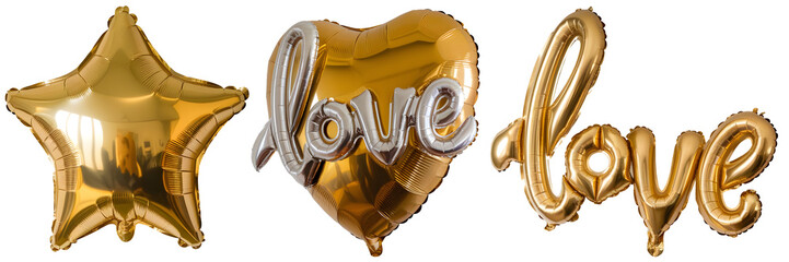 Star balloon love balloon set isolated png