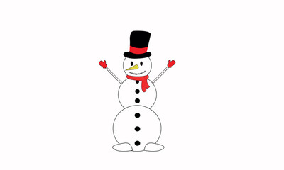 snowman on a white background. New Year and Christmas card. Vector illustration snowman on a white background. New Year and Christmas card. Vector illustration