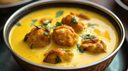 Delicious Indian Kadhi with Pakoras