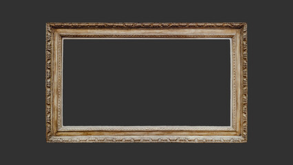 Carved wooden frame decorative brown wood isolated empty blank framework