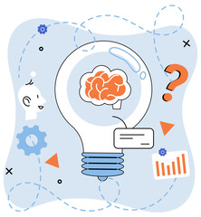 Mindset. Vector illustration. Attitude plays crucial role in personal success and fulfillment The mindset metaphor helps us make connections between complex ideas and concepts Positive thinking