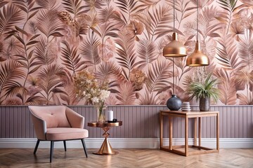 Elegant Aesthetic Wallpaper in Soft Rose Gold Hues for Stylish Interior Design and Digital Use