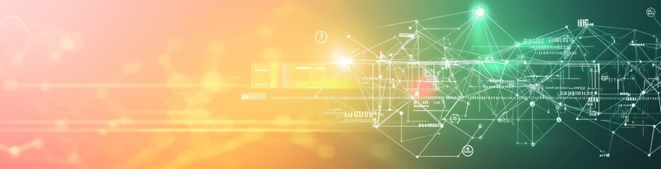 Fototapeta premium Abstract digital illustration representing technology and data flow.