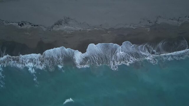 4k drone footage of waves crashing on the shore at Juno Beach, Florida, USA