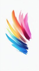Naklejka premium Vibrant MultiColored Brush Stroke Isolated on White Background for Creative Design Projects