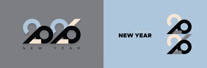 Happy new year 2026 greeting design with elegant number and fashionable style. 2026 new year bold number design