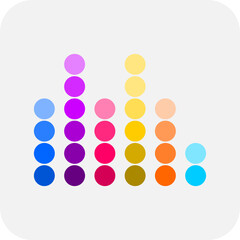 Colorful square audio equalizer icon.
