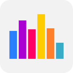 Colorful minimalist audio equalizer icon.