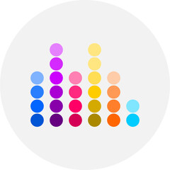 Colorful round audio equalizer icon.