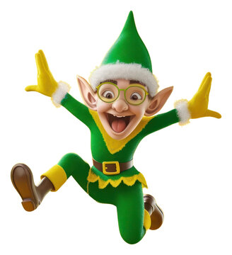 PNG Elf happy jumpping cartoon elf representation.