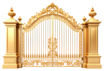 PNG Gold gate white background architecture protection.