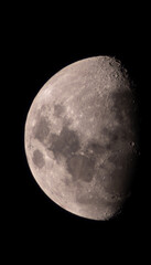 Waxing Gibbous Moon - Details of the Seas and Craters