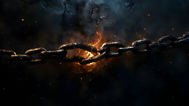 rompiendo las cadenas con fuerza y poder representando el ser libres y la libertad 
