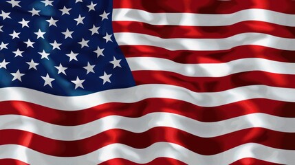 Fototapeta premium American flag waving with stars and stripes pattern, patriotic symbol.