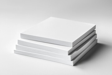 Blank A4 Stacked Paper Mockup isolated created with Generative AI