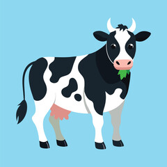 Adorable Cute Cow Cartoon Character Vector illustration