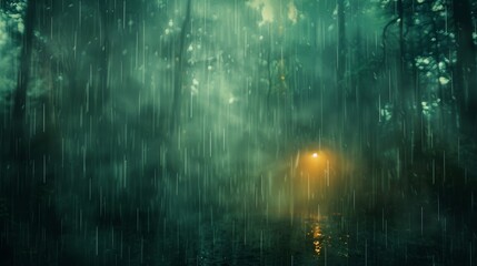 Obraz premium Illuminated Serenity: A Night in the Woods