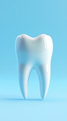 Dental care essentials on blue background: Tooth models, toothbrush, dental implants, and tools showcasing oral hygiene, dentistry, and modern dental care.