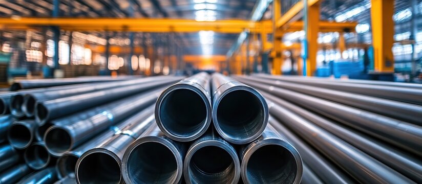 Steel Pipes in a Factory