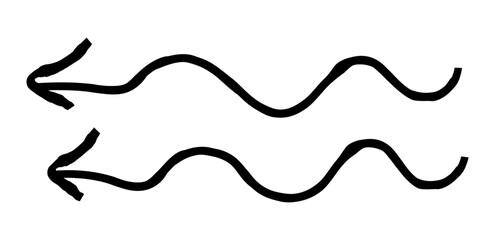 Obraz premium Hand drawn simple arrow drawn with wax crayon, chalk or charcoal. Uneven dry texture for underlining highlighting. Pencil drawn lines, strikethrough, grungy vector isolated on white.