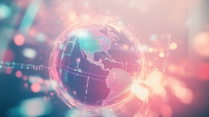 Fototapeta premium A digital representation of Earth, showcasing global connectivity and technology.