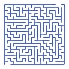 Maze shape design element. There is one entrance and exit and one correct path, but many paths lead to dead ends