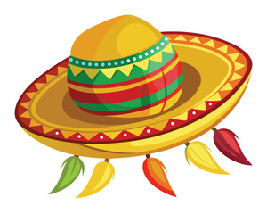 Festa Junina's traditional hat vector illustration is isolated on a white background
