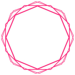 Fototapeta premium pink overlap line octagon frame