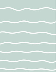 Wavy stripes print background. uneven hand drawn waves vector pattern. Striped abstract template. Cute squiggle streaks texture. white bars on green, grey backdrop.