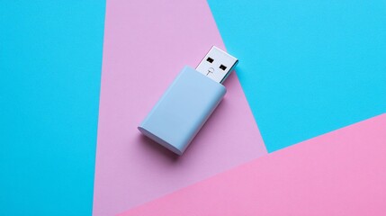 Fototapeta premium a usb drive on pastel color background